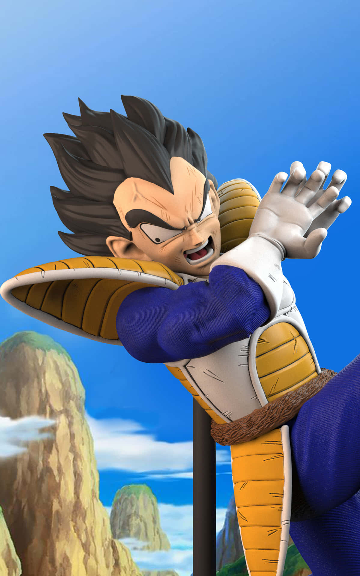 Vegeta Unleashes the Powerful Galick Gun Wallpaper