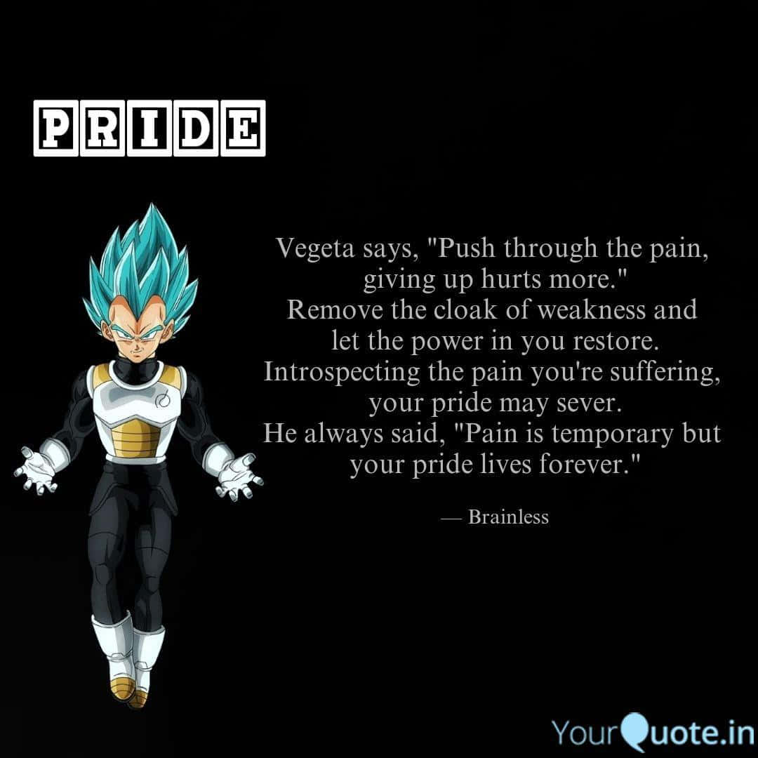 Inspirational Vegeta Quote Against a Majestic Space Background Wallpaper