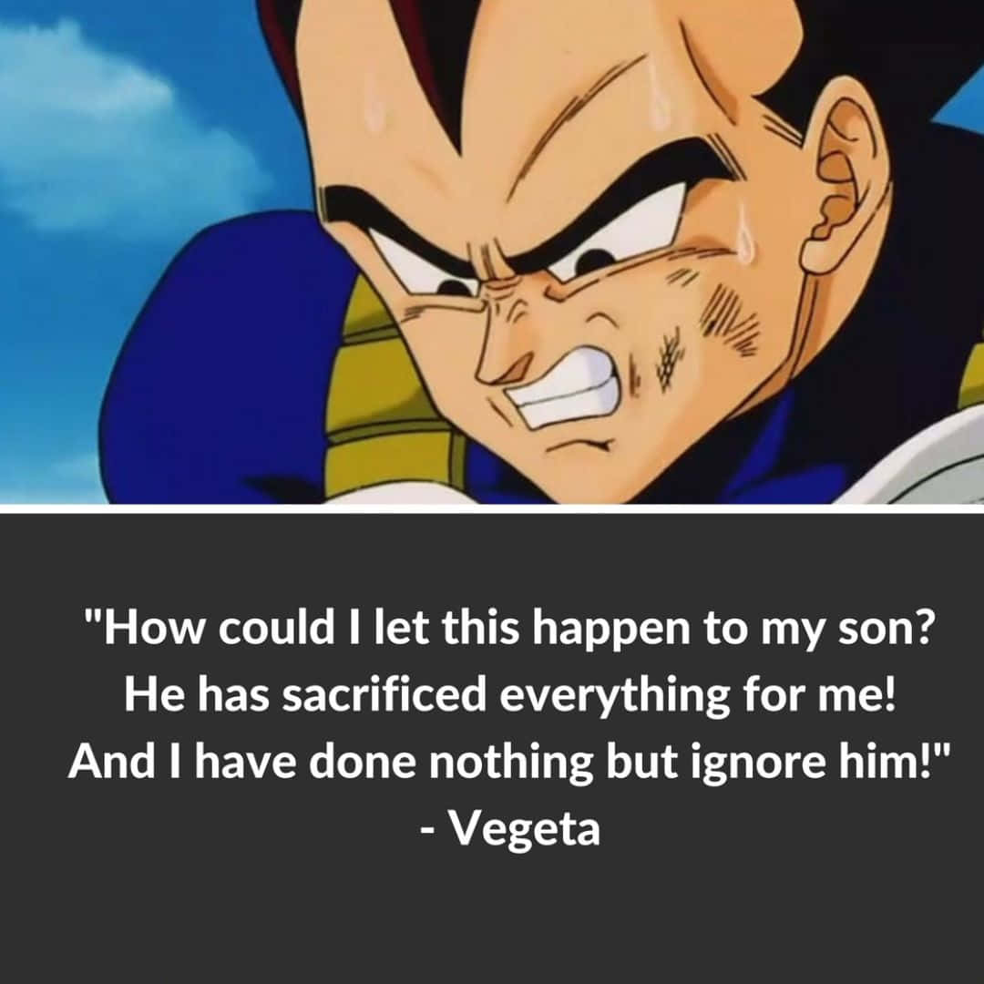 Inspiring Vegeta Quote on a Powerful Background Wallpaper