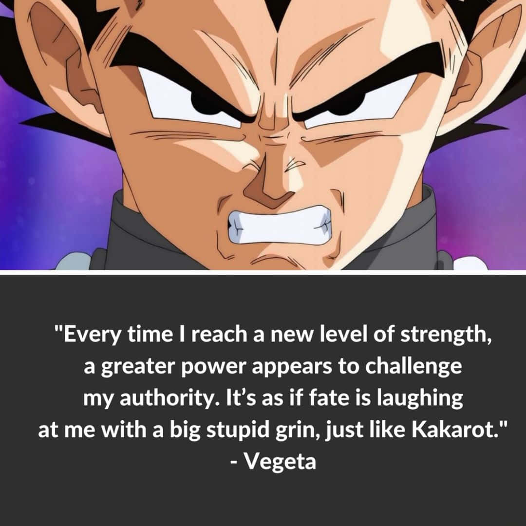 Inspirational Vegeta Quote on a Galaxy Background Wallpaper