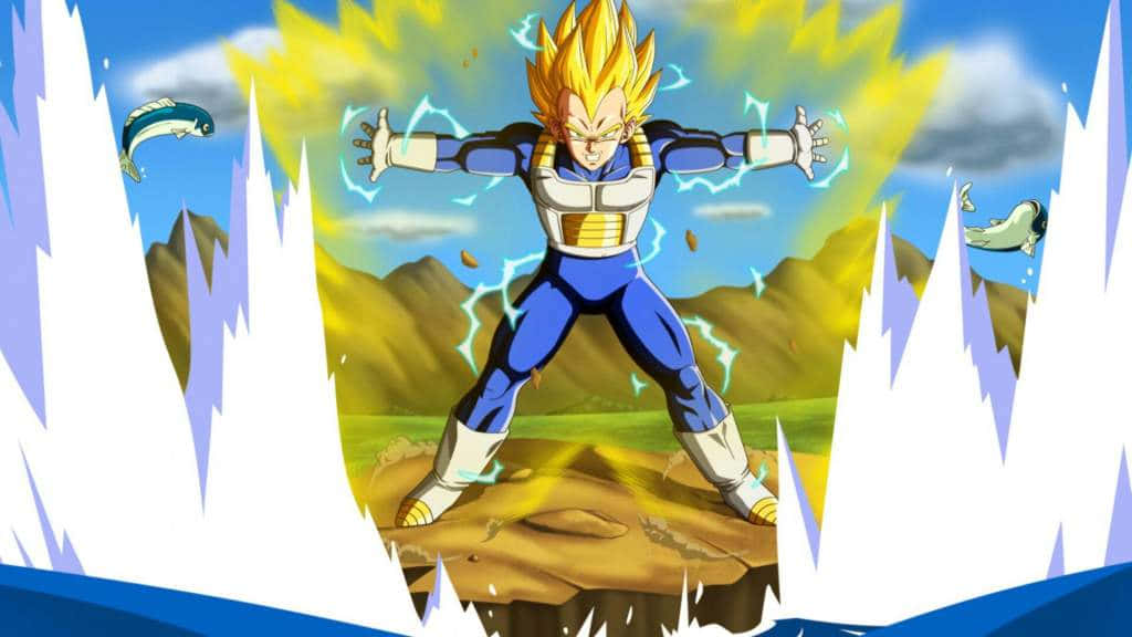 Vegeta unleashing his Energy Blade for the ultimate victory Wallpaper
