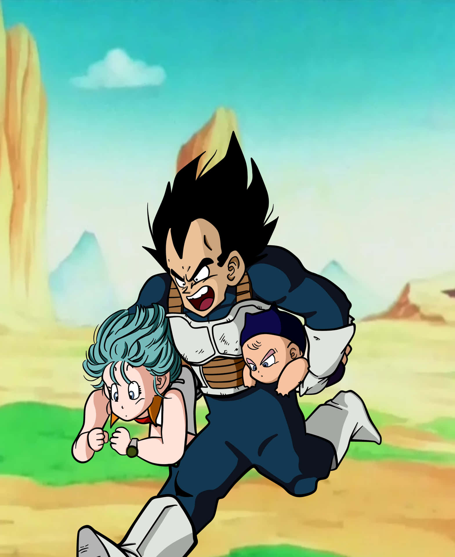 Vegeta's Family in a Heartwarming Moment Wallpaper