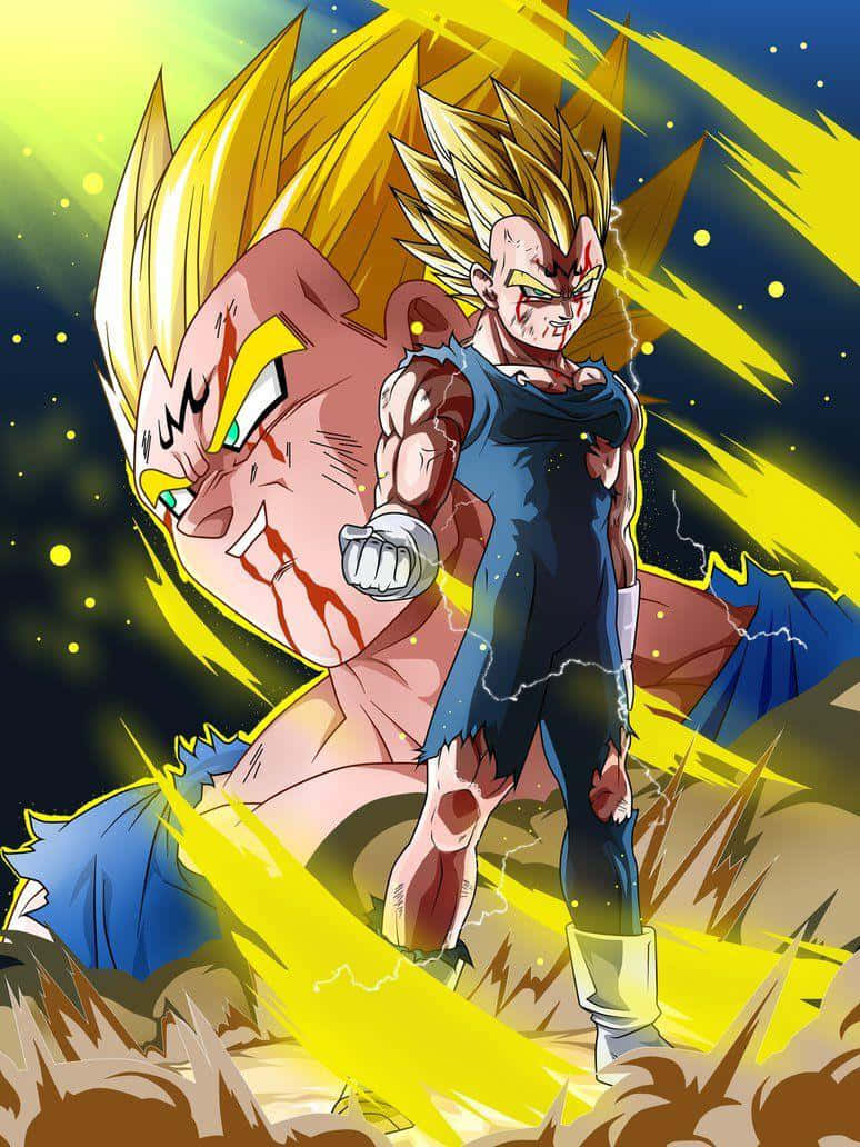 Vegeta charges up his Final Flash attack Wallpaper