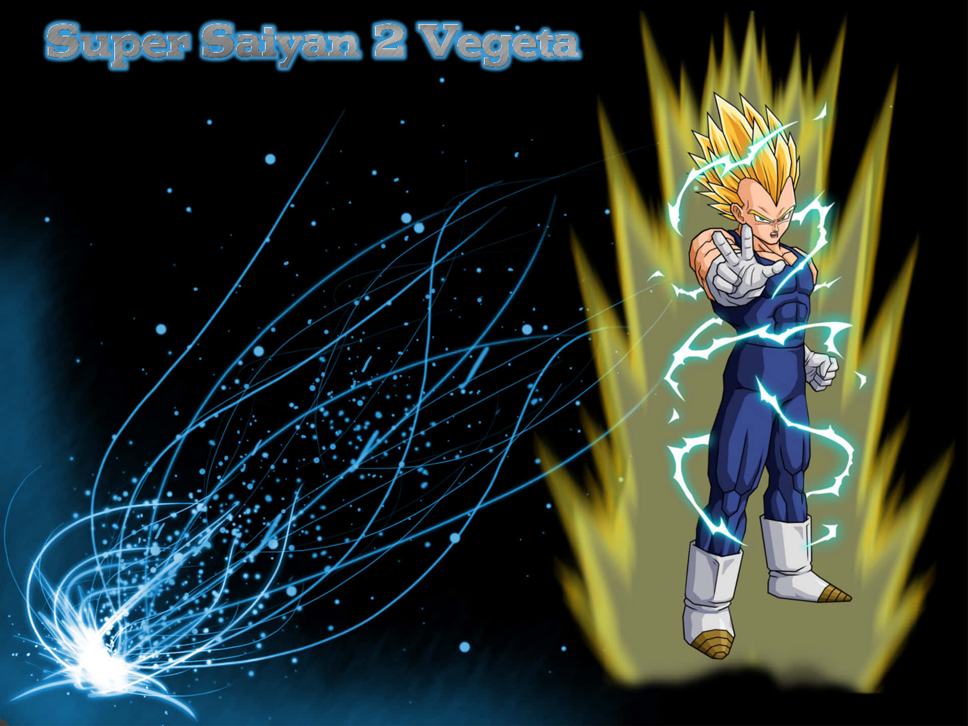 Download Vegeta Unleashing His Power as Super Saiyan 2 Wallpaper