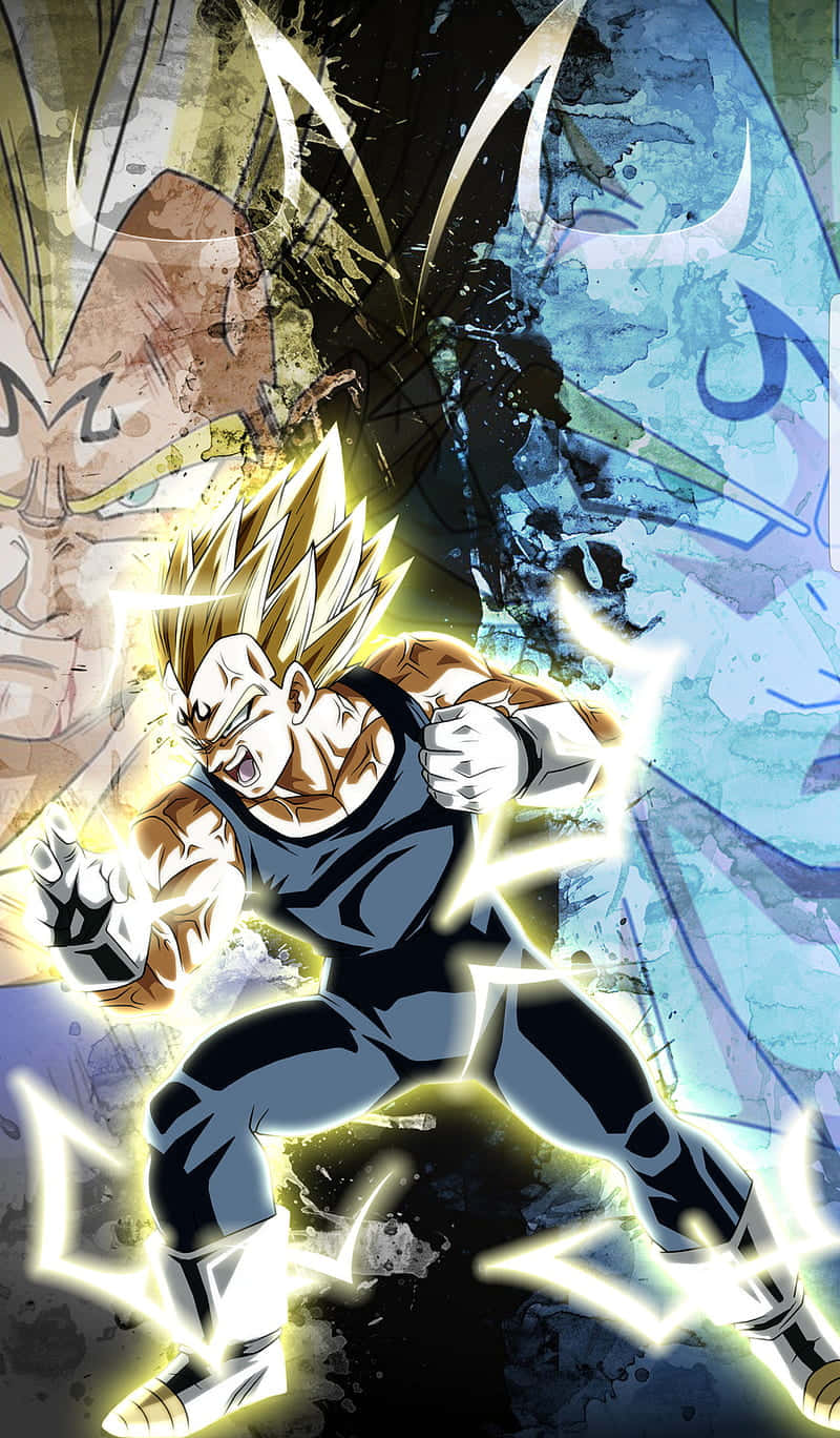 Download Vegeta Unleashes his Super Saiyan 2 Power Wallpaper