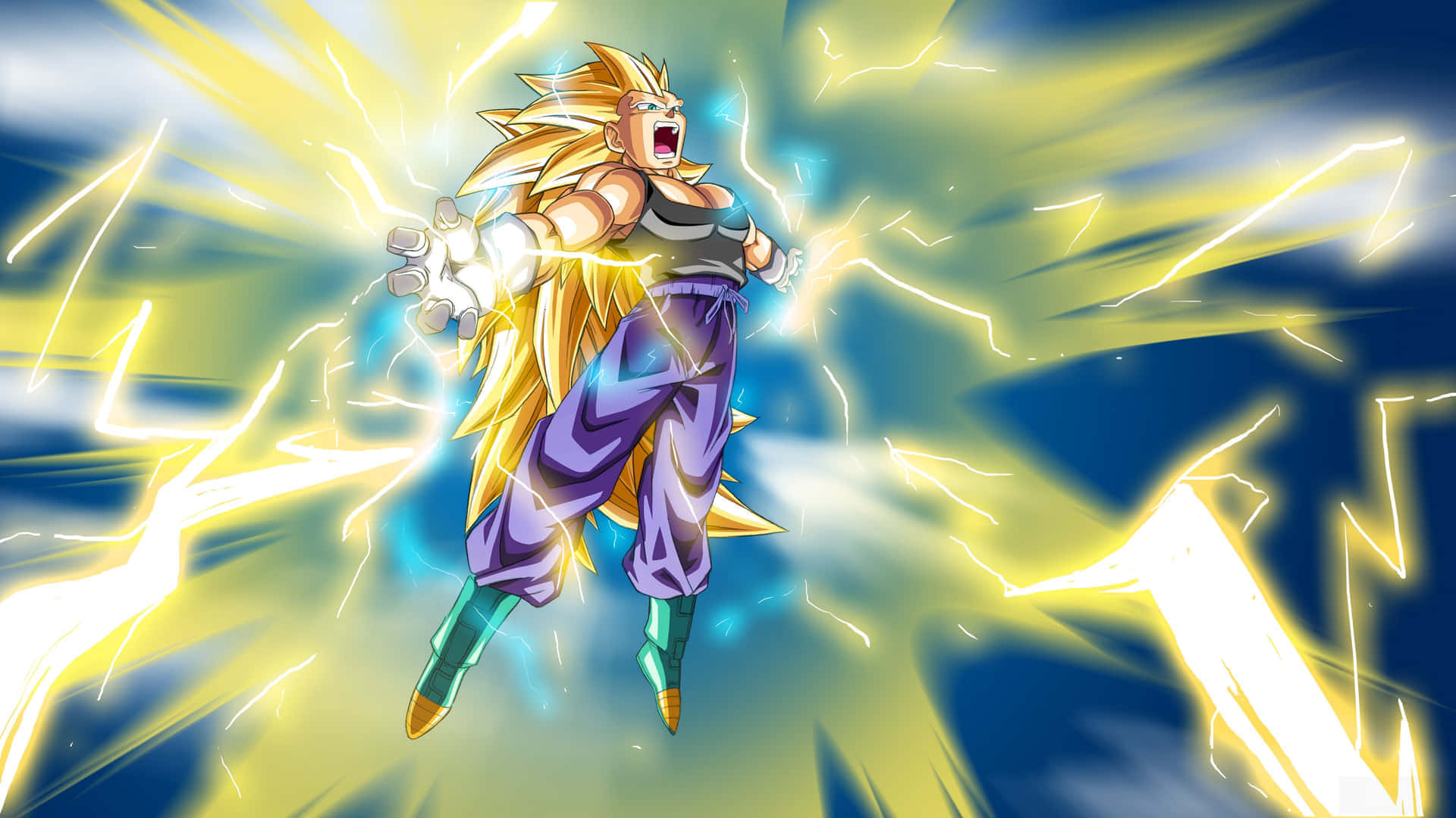 Majestic Vegeta Super Saiyan 3 Unleashing His Power Wallpaper