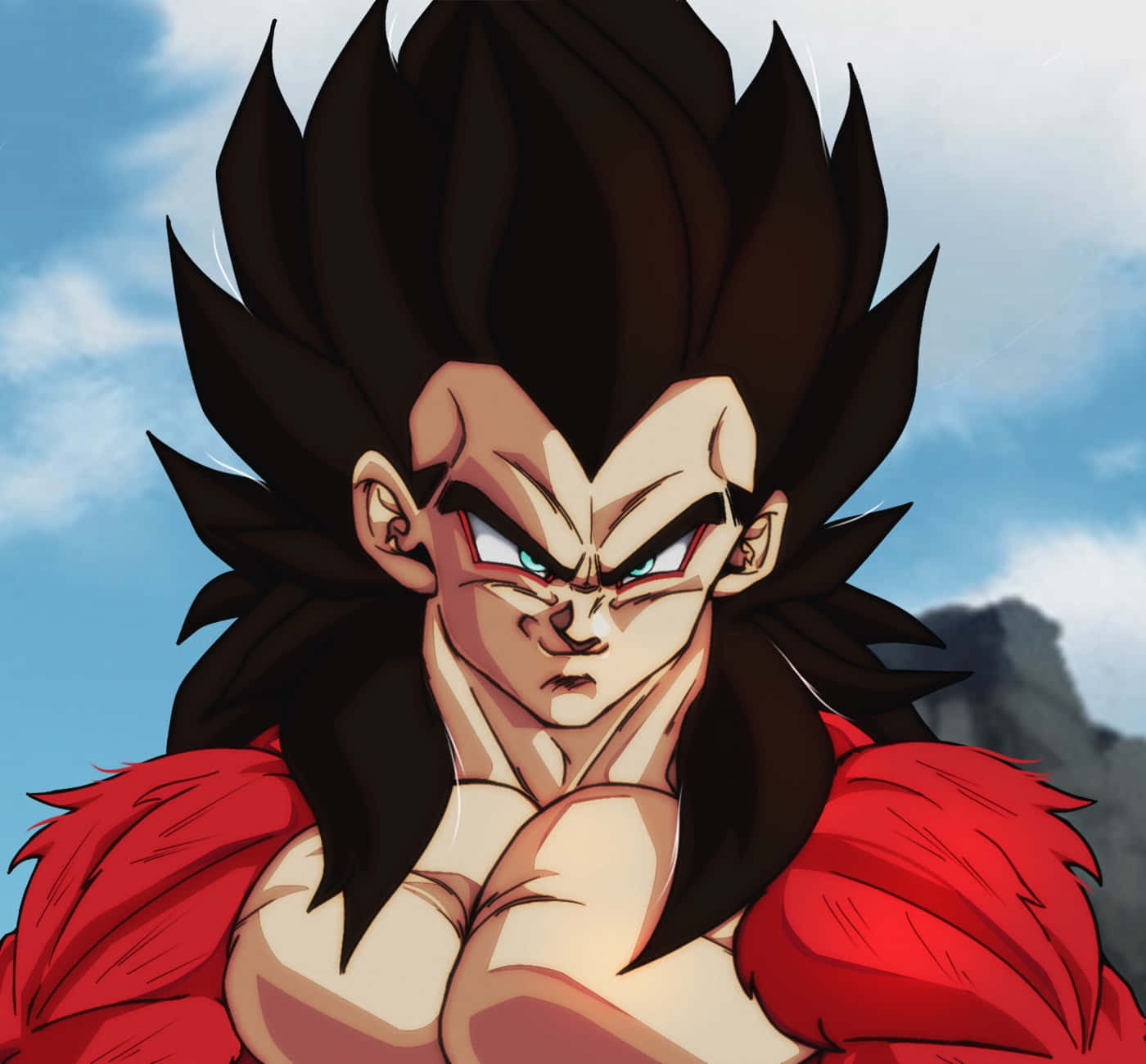 Vegeta In Super Saiyan 4 Vorm Die Zijn Kracht Toont Achtergrond