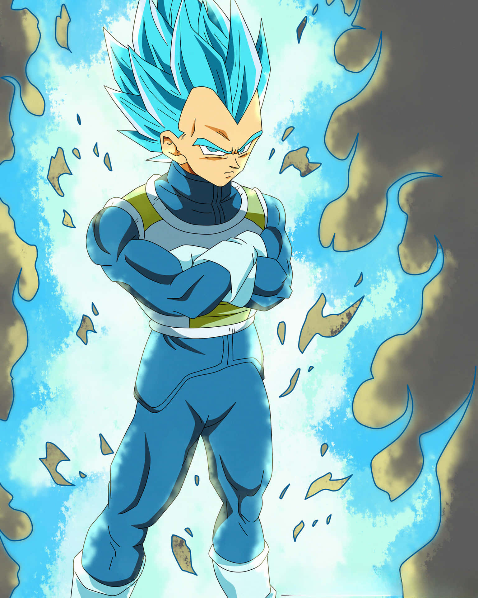 Vegeta Super Saiyan Blue Unleashing His Power Wallpaper