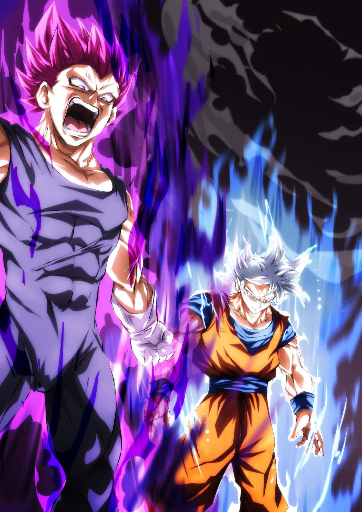 Vegeta Dan Goku Ultra Instinct Power Up Wallpaper