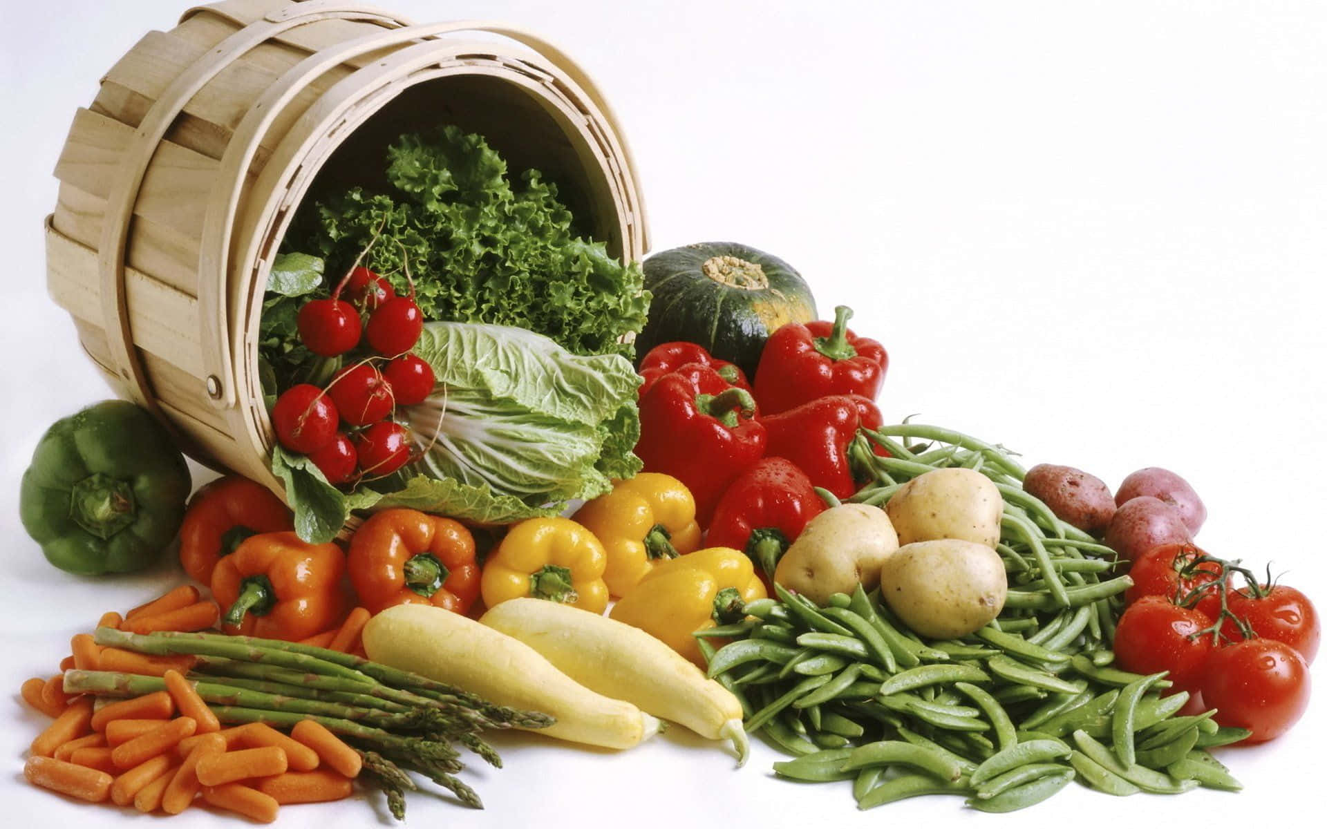 A Basket Of Vegetables And Fruits