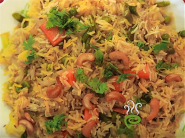 Vegetable Biryani Dish_ Closeup PNG