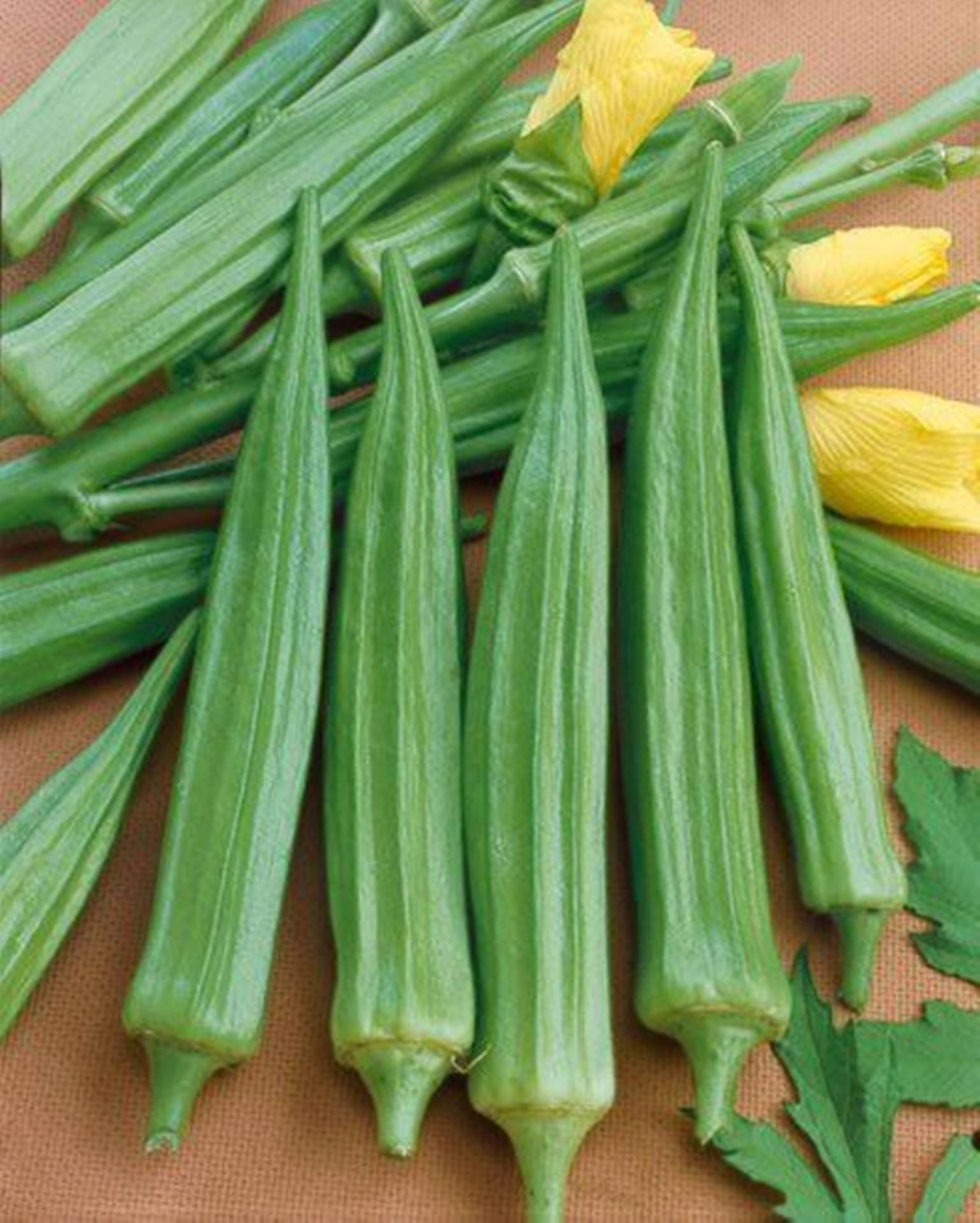 Vegetable Okras With Yellow Flower Wallpaper