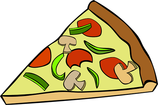 Vegetable Pizza Slice Cartoon PNG