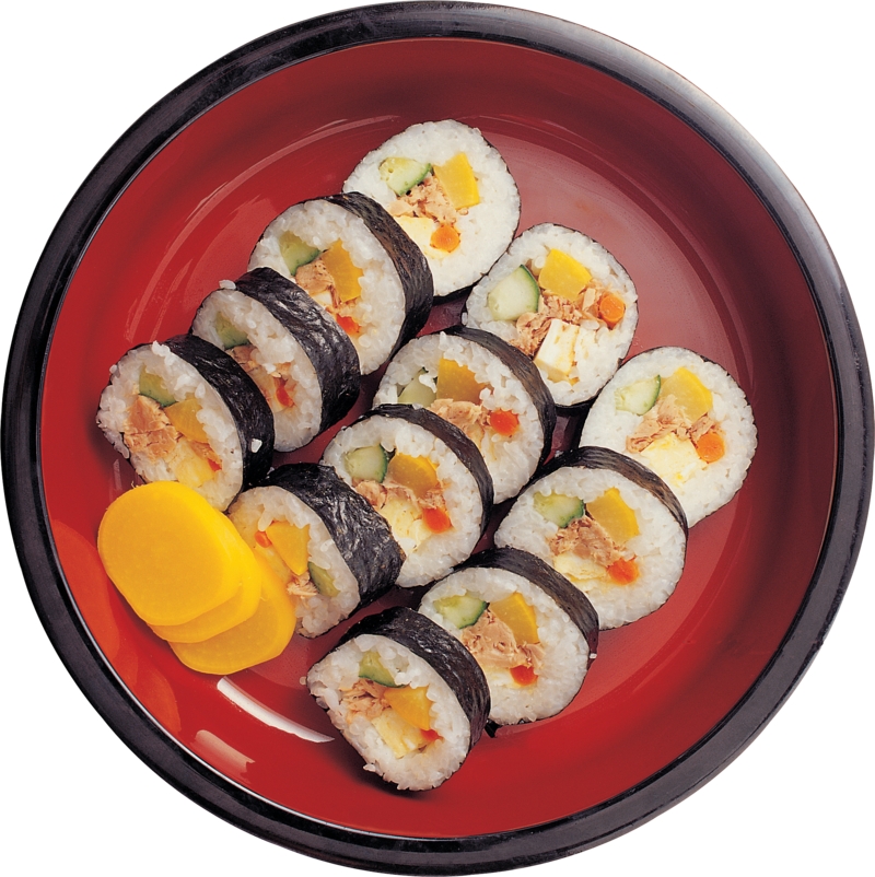Vegetable Sushi Rolls Plate PNG