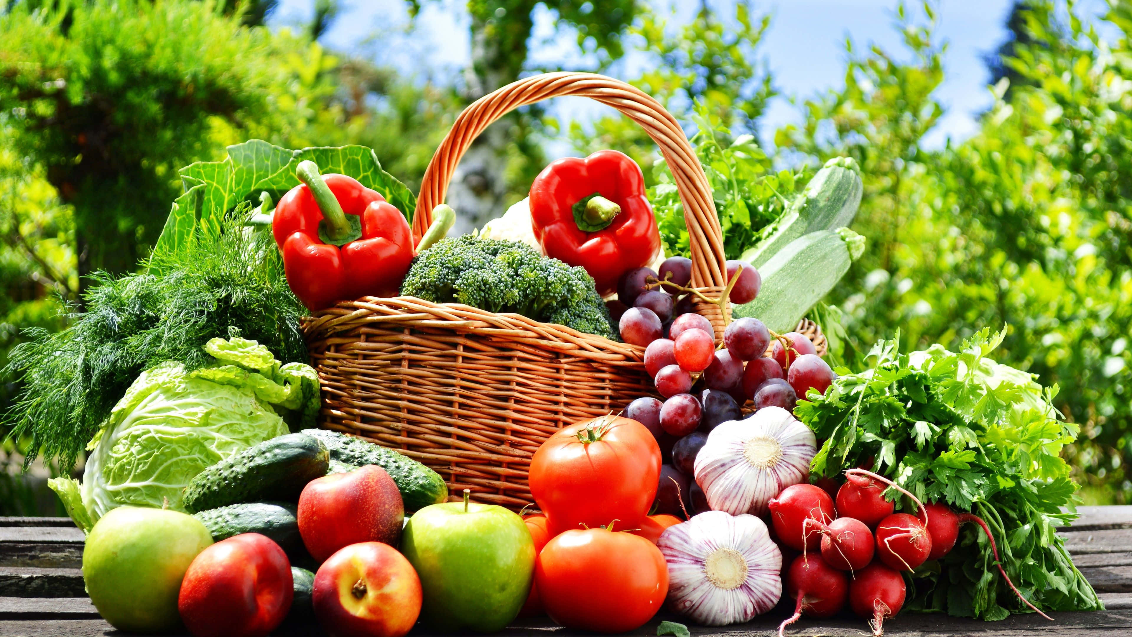 Basket Of Fruits And Vegetables Picture