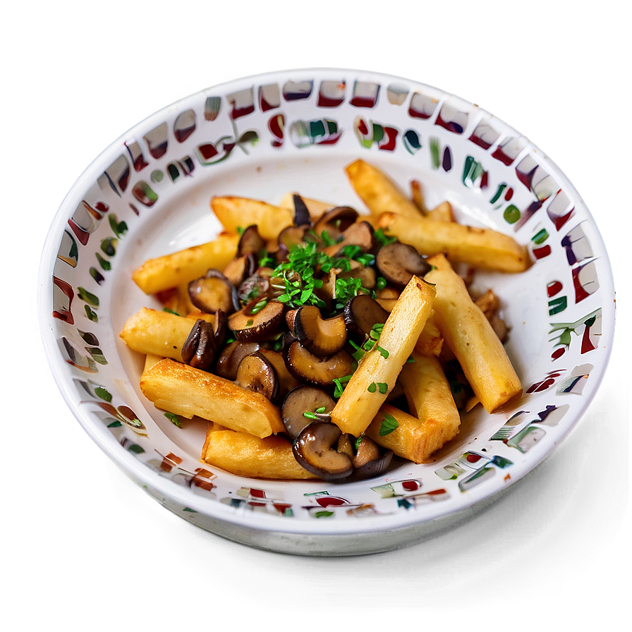 Vegetarian Poutine With Mushroom Png 06252024 PNG