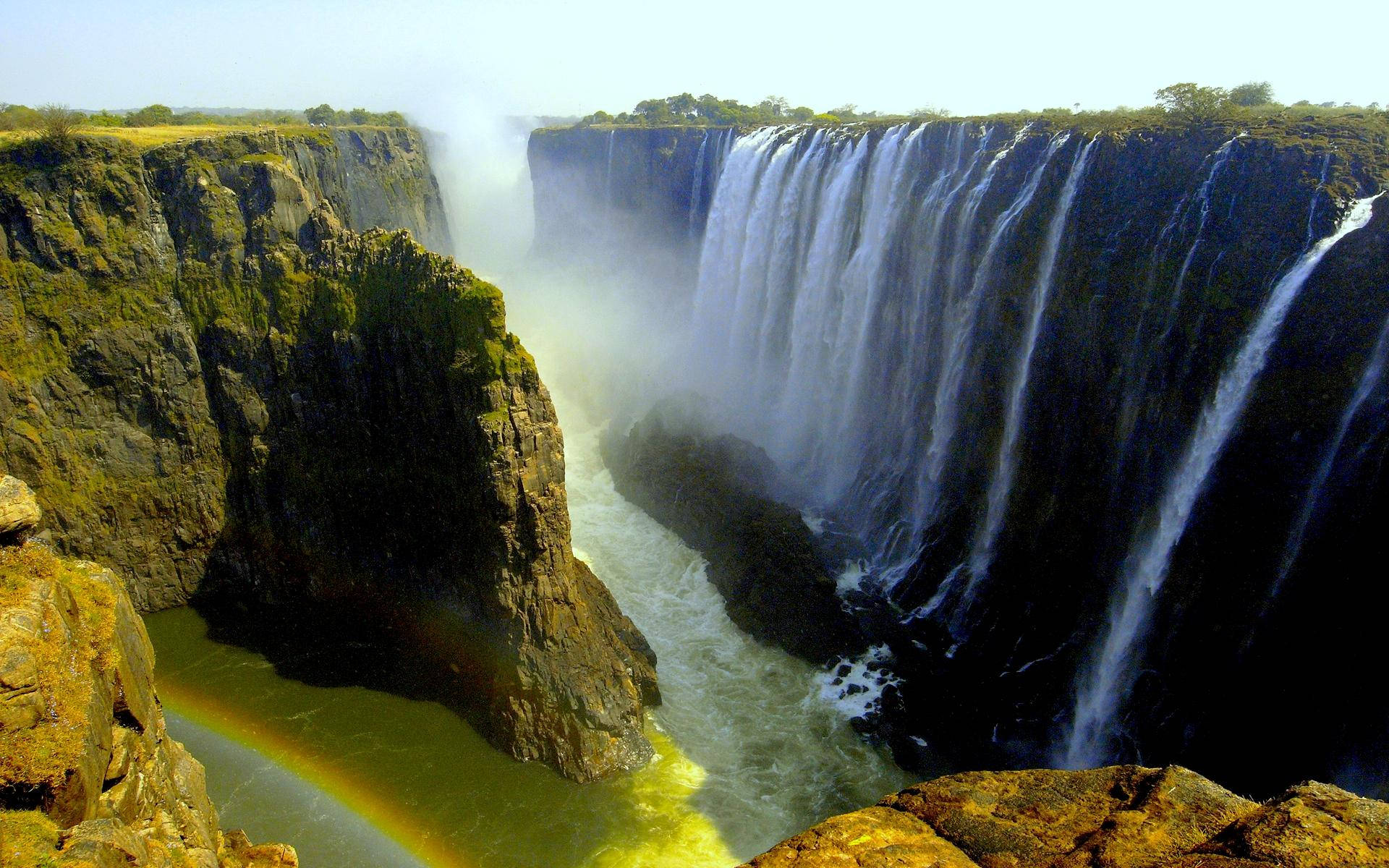 Vegetation At Zimbabwe's Falls Background