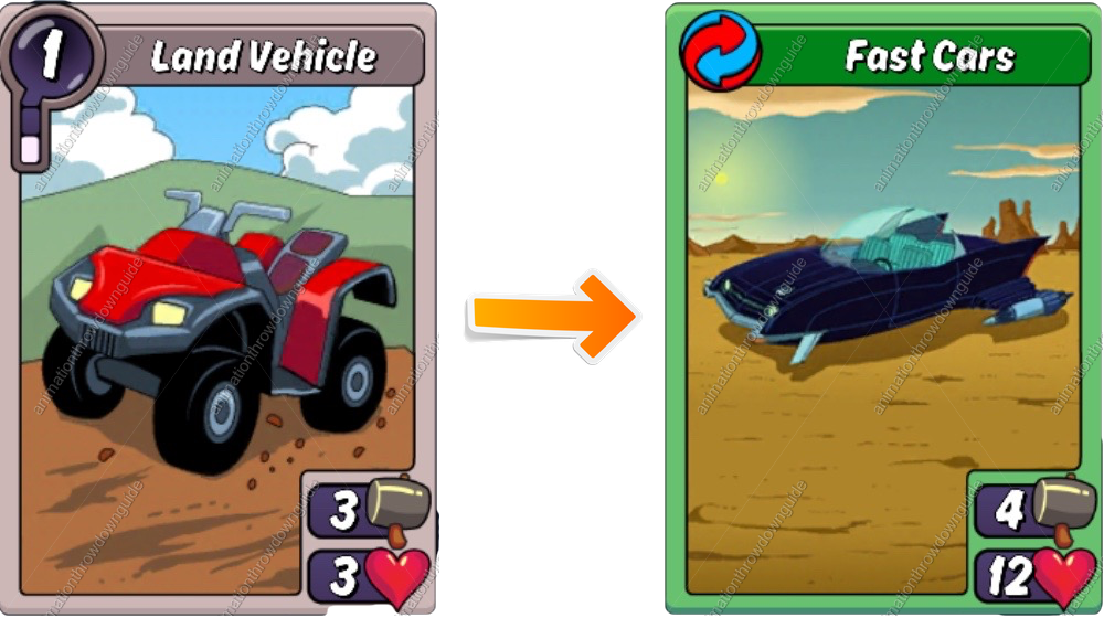Vehicle Evolution Game Cards PNG