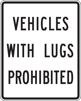 Vehicles With Lugs Prohibited Sign PNG