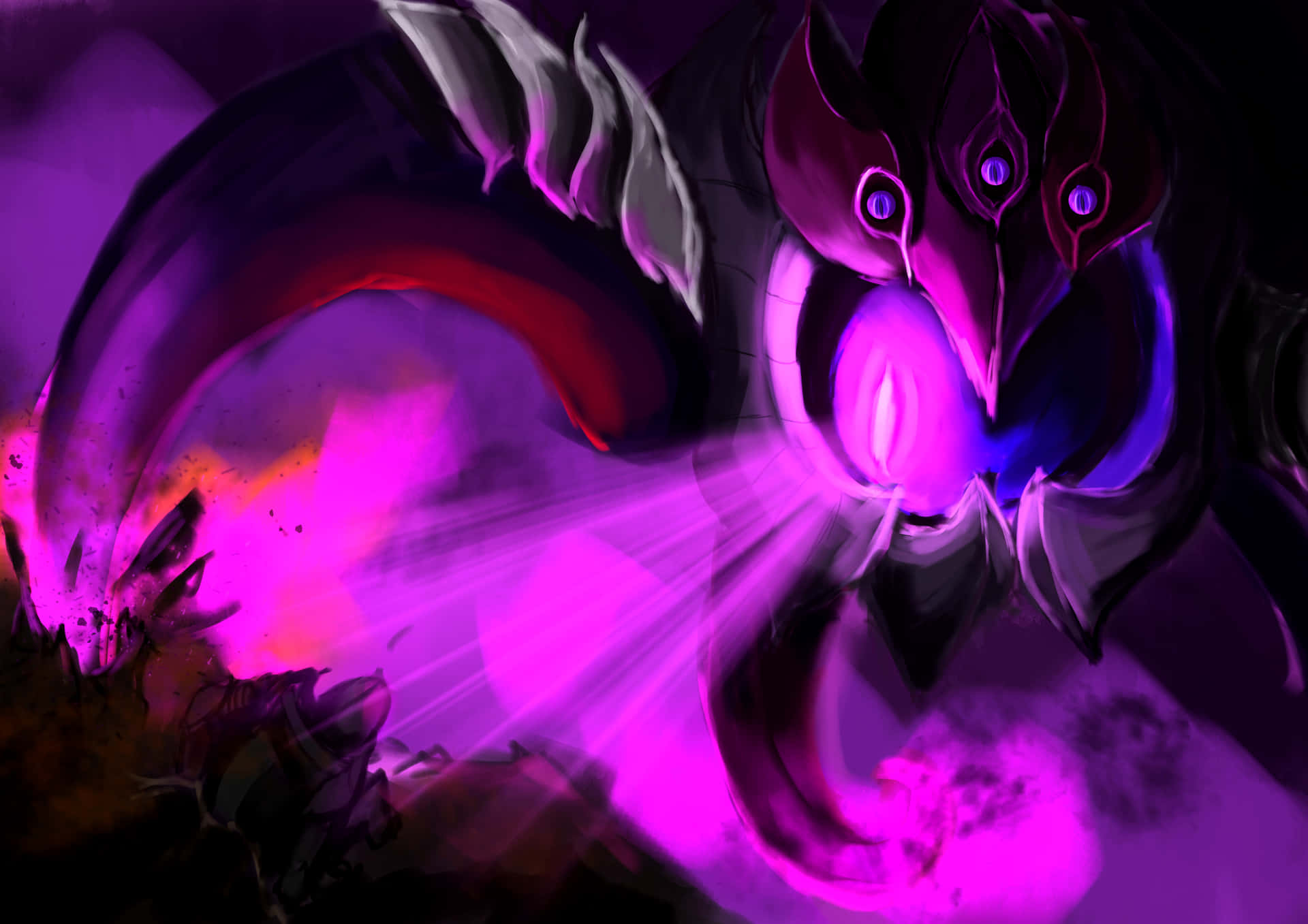 A Purple Monster With A Purple Light Wallpaper