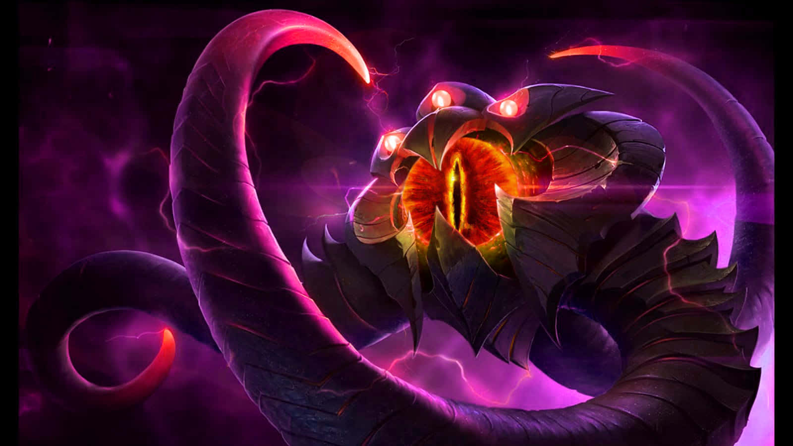 A Purple Monster With Glowing Eyes Wallpaper