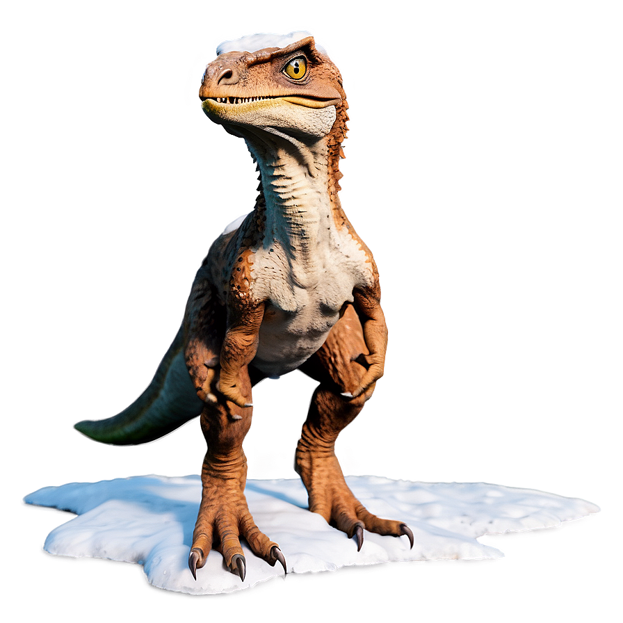 Velociraptor In Snow Png 06202024 PNG