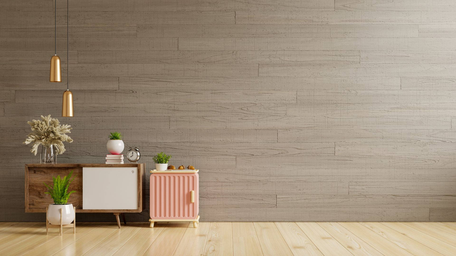 Veneer Sideboard Furniture Wallpaper