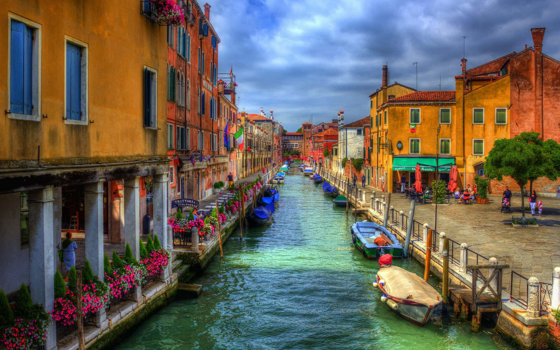 Venetian Canal Charm Venice Italy Wallpaper
