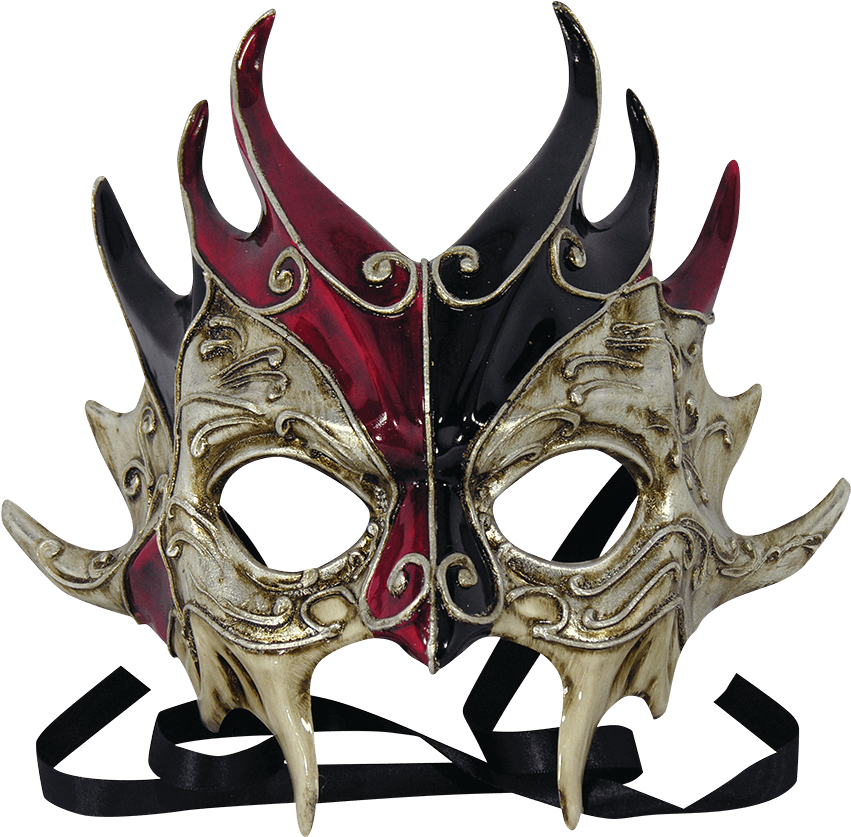 Venetian Mask Flame Design PNG