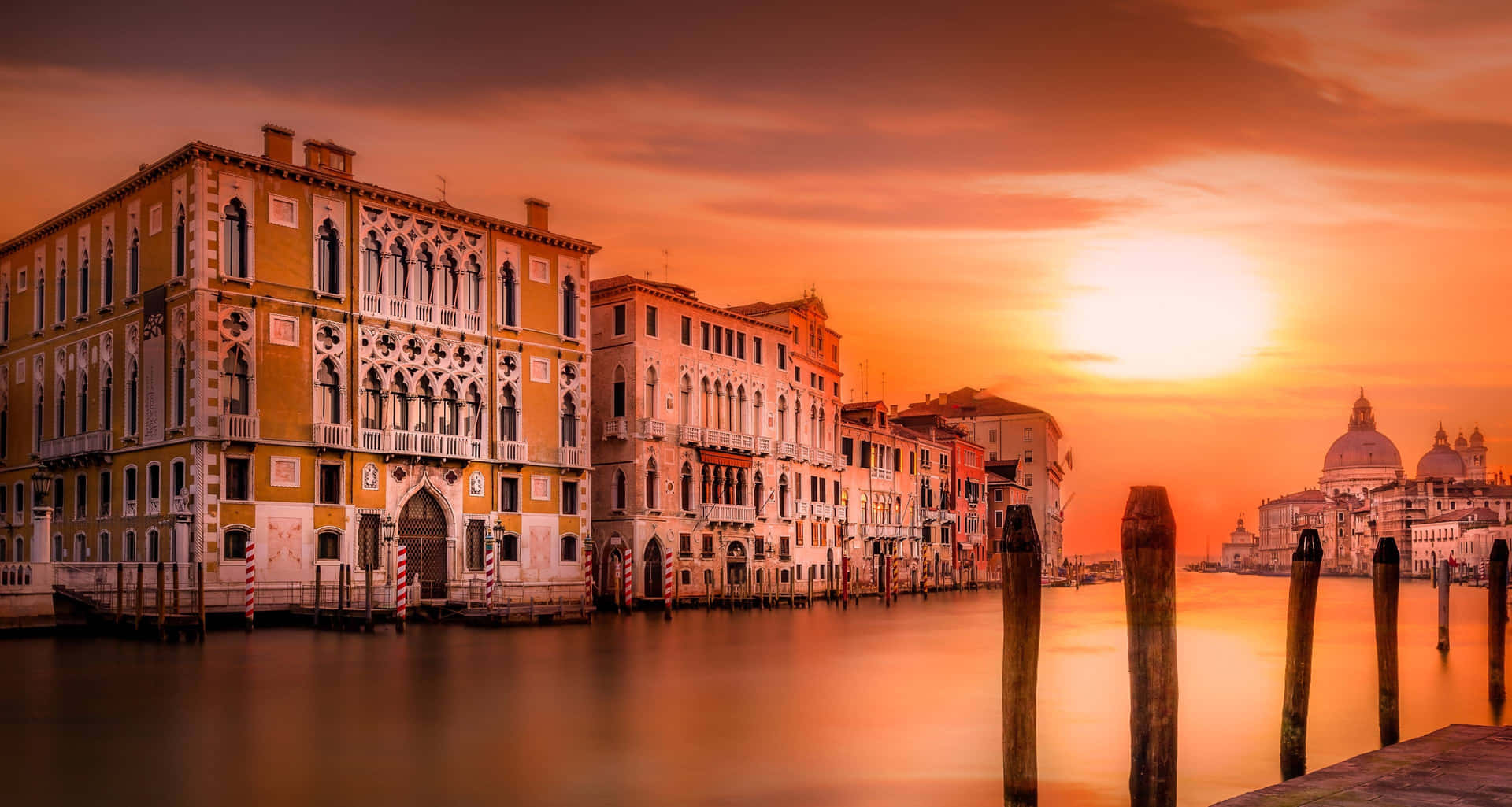 Venetian Sunset Grand Canal Wallpaper