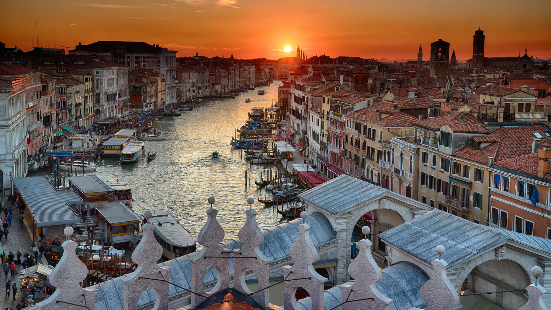 Venetian Sunset Grand Canal View Wallpaper