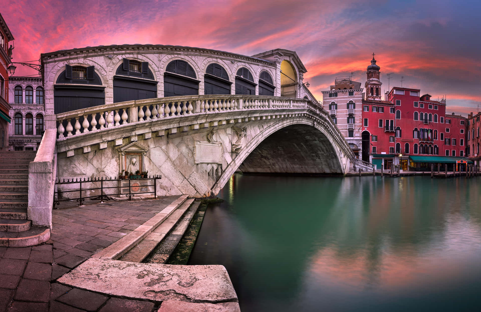 Venetian Sunset Rialto Bridge Wallpaper