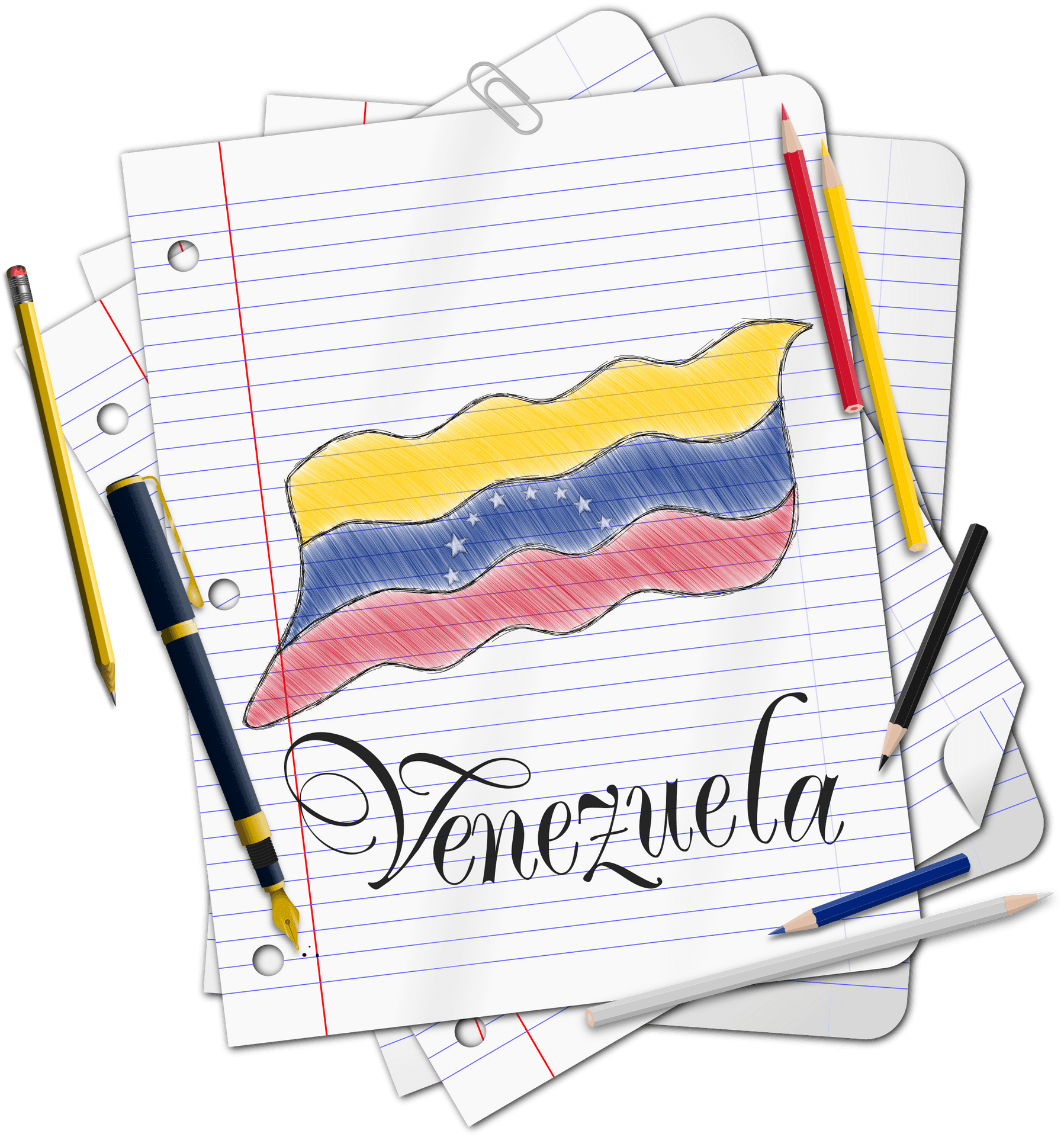 Download Venezuela Flag Drawingon Paper | Wallpapers.com