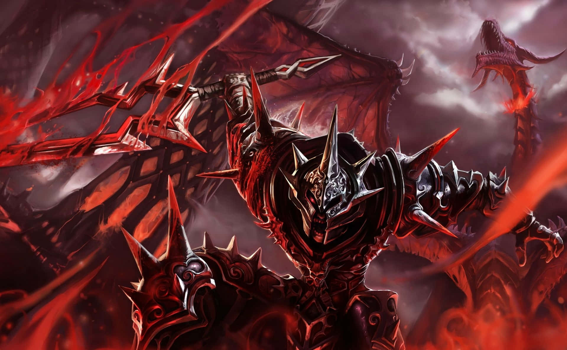 Vengeful Chaos Warrior Dragon Anime Wallpaper