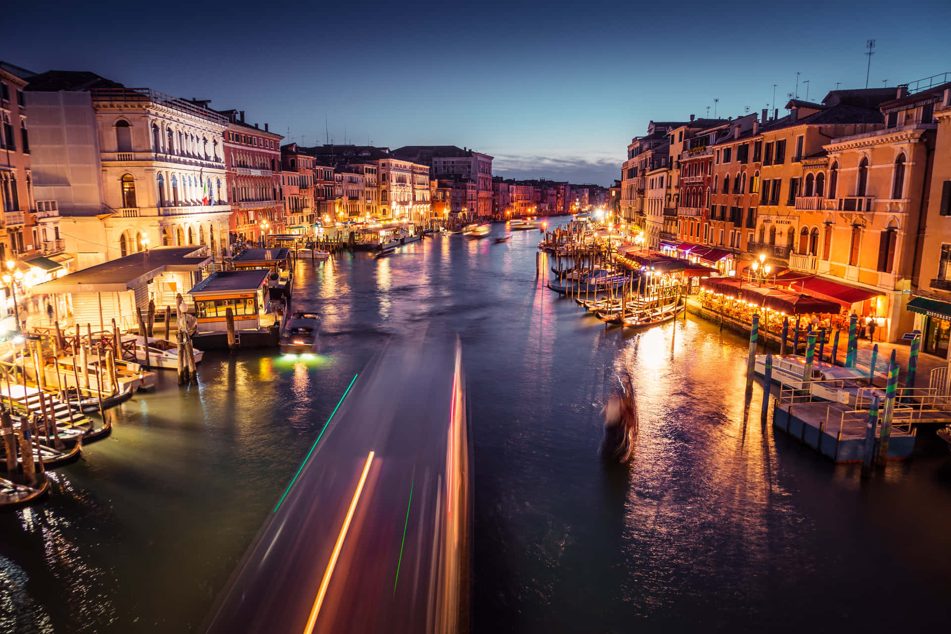 Venice Grand Canal Night Lights Wallpaper