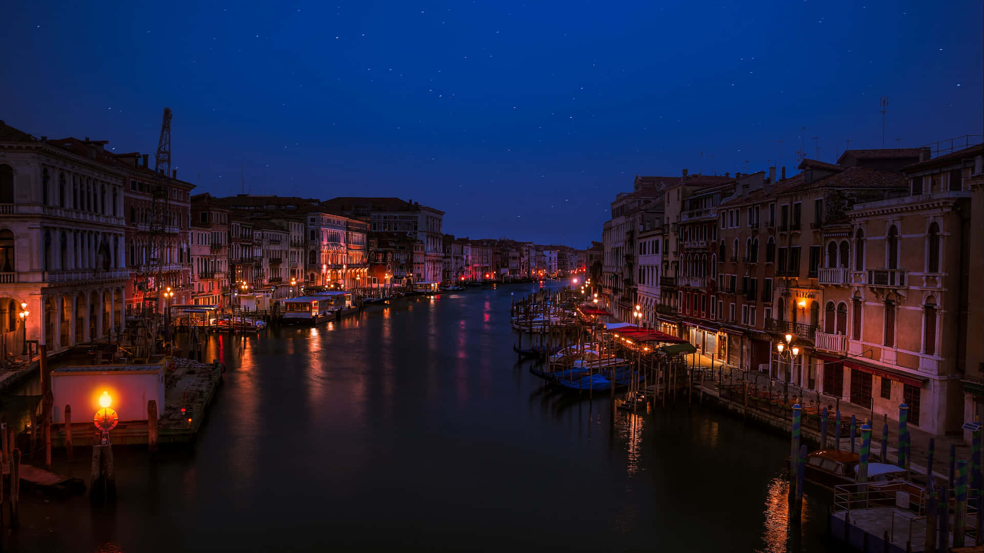 Venice Nighttime Grand Canal Wallpaper