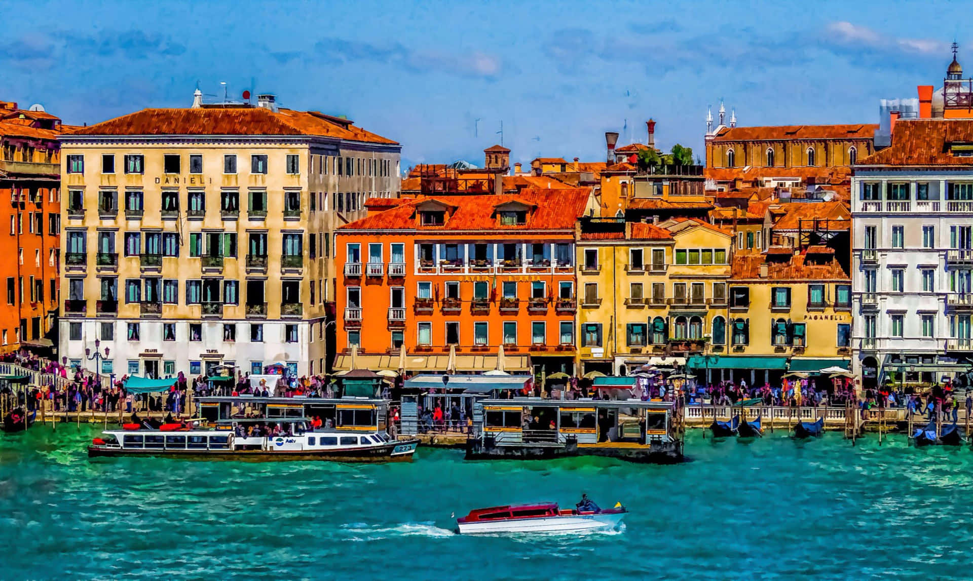 Venice Vibrant Waterfront Scene.jpg Wallpaper