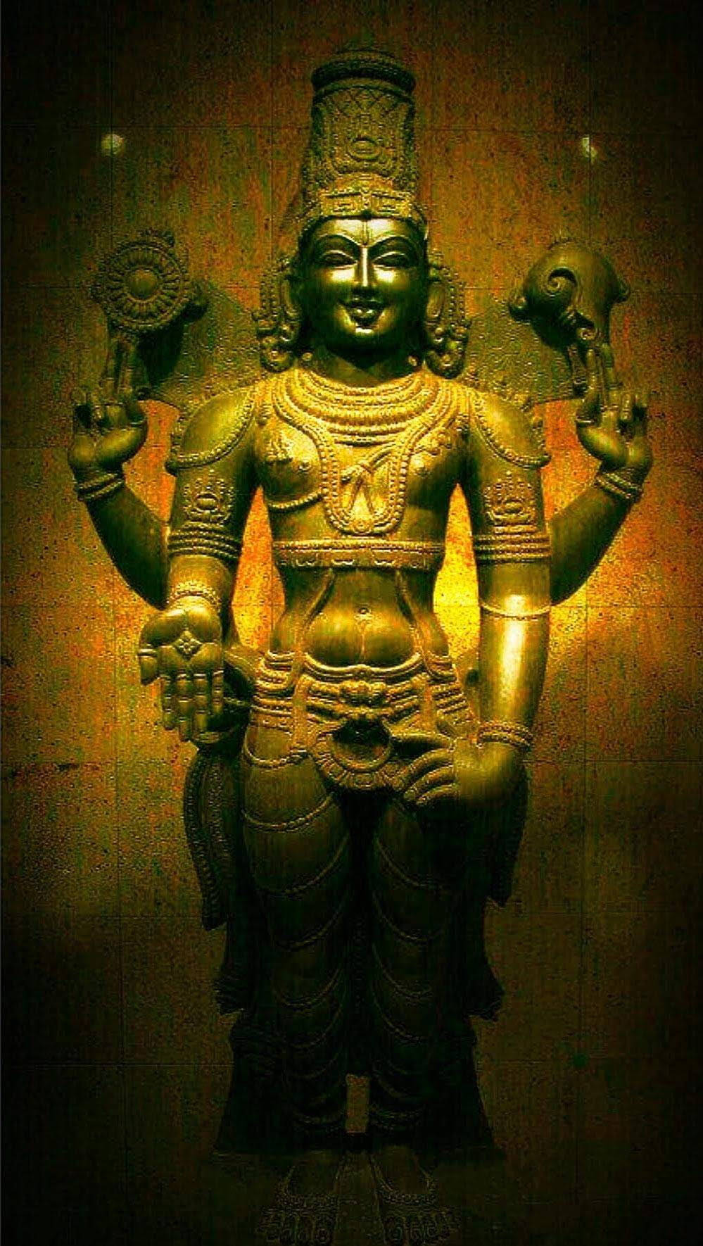 Download Venkateswara Swamy Hindu Sculpted Stone Statue Wallpaper |  