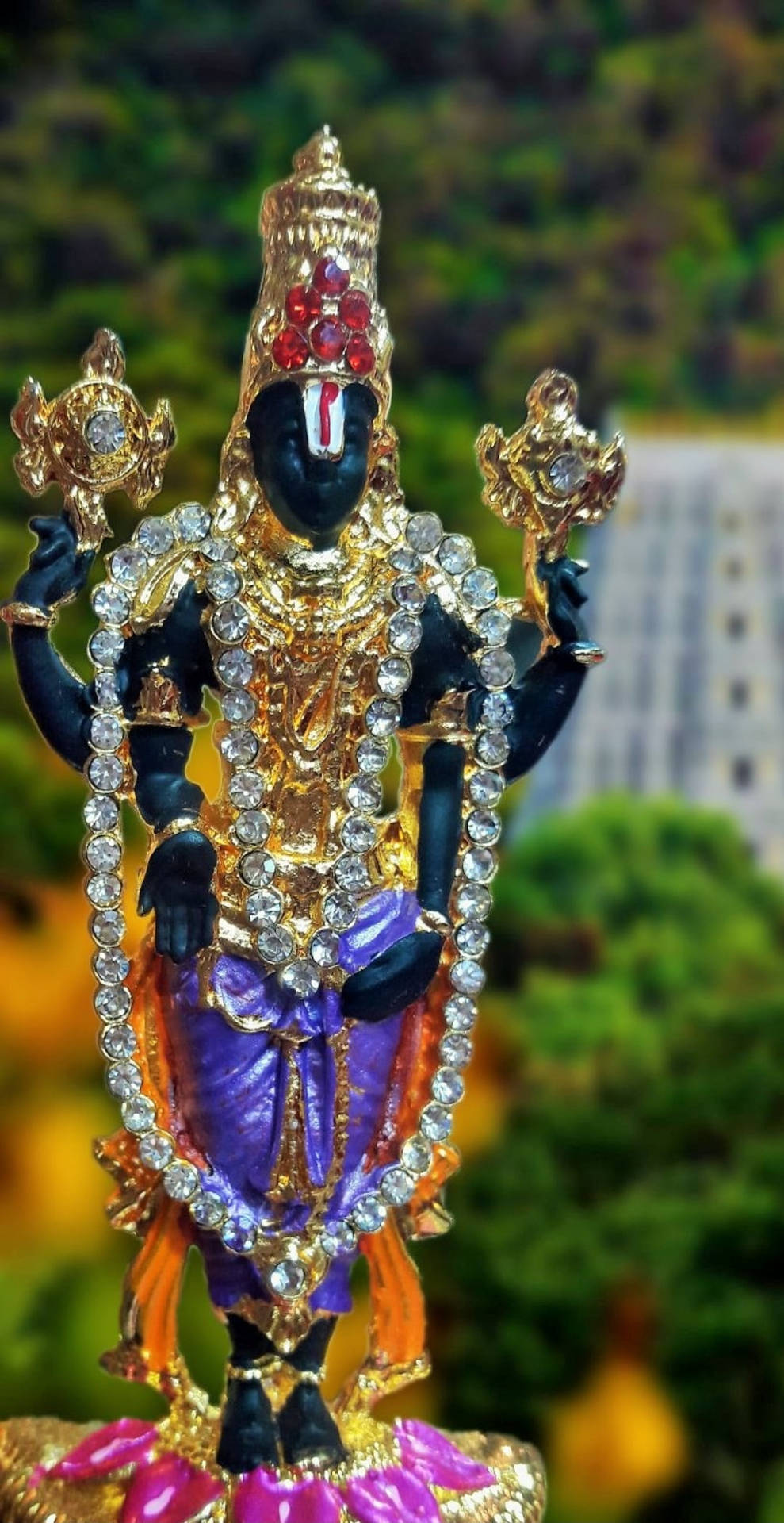 Venkateswaraswamy Religiös Figurin Skulle Vara En Vacker Dator- Eller Mobil Bakgrundsbild. Wallpaper