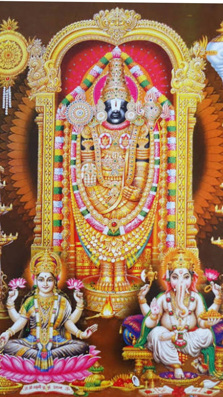 Download Venkateswara Swamy With Lakshmi And Ganesh Wallpaper ...