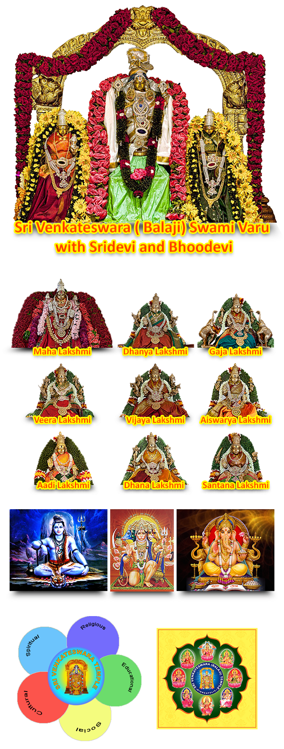 Venkateswaraand Lakshmi Forms Collage PNG