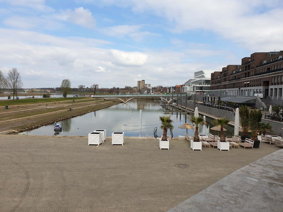 Venlo Riverfront Promenade Wallpaper