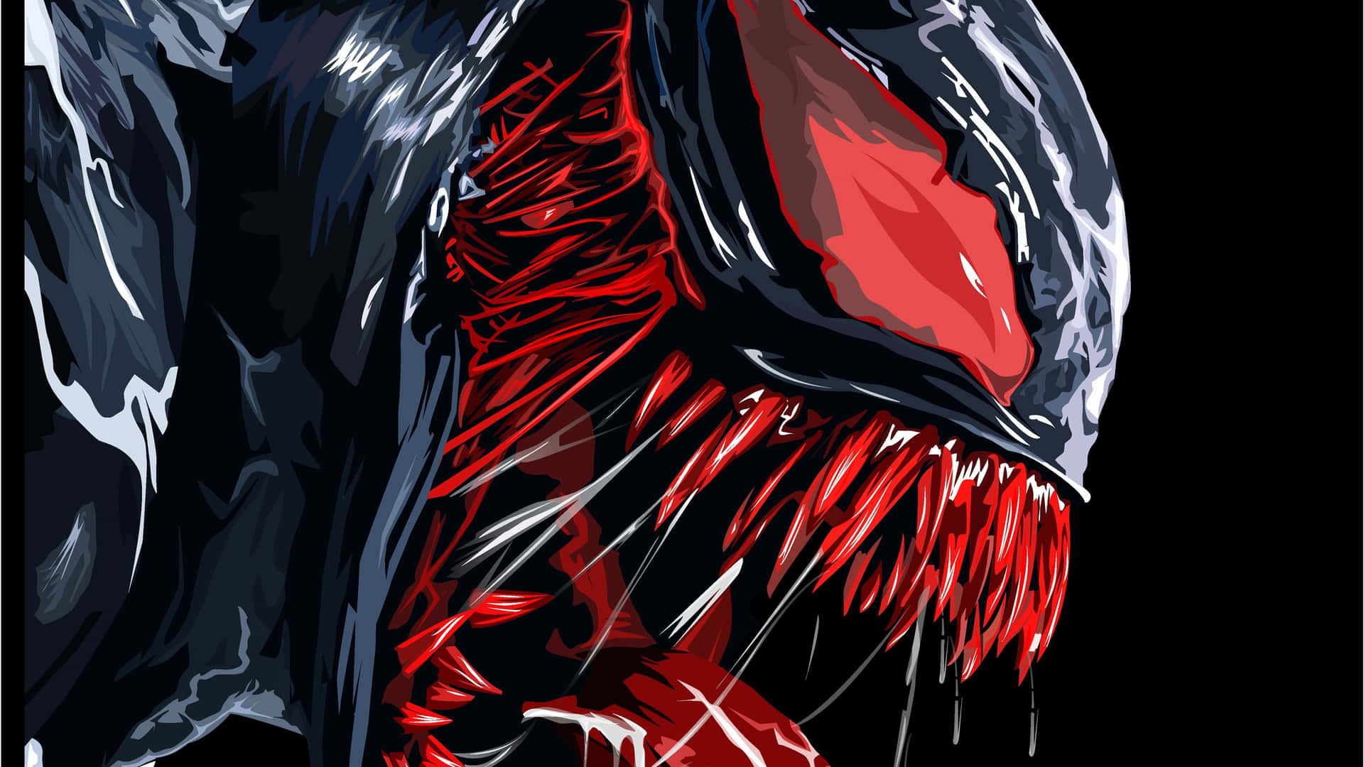 Abstrakt illustration af anti-helten Venom fra Marvel Universet. Wallpaper