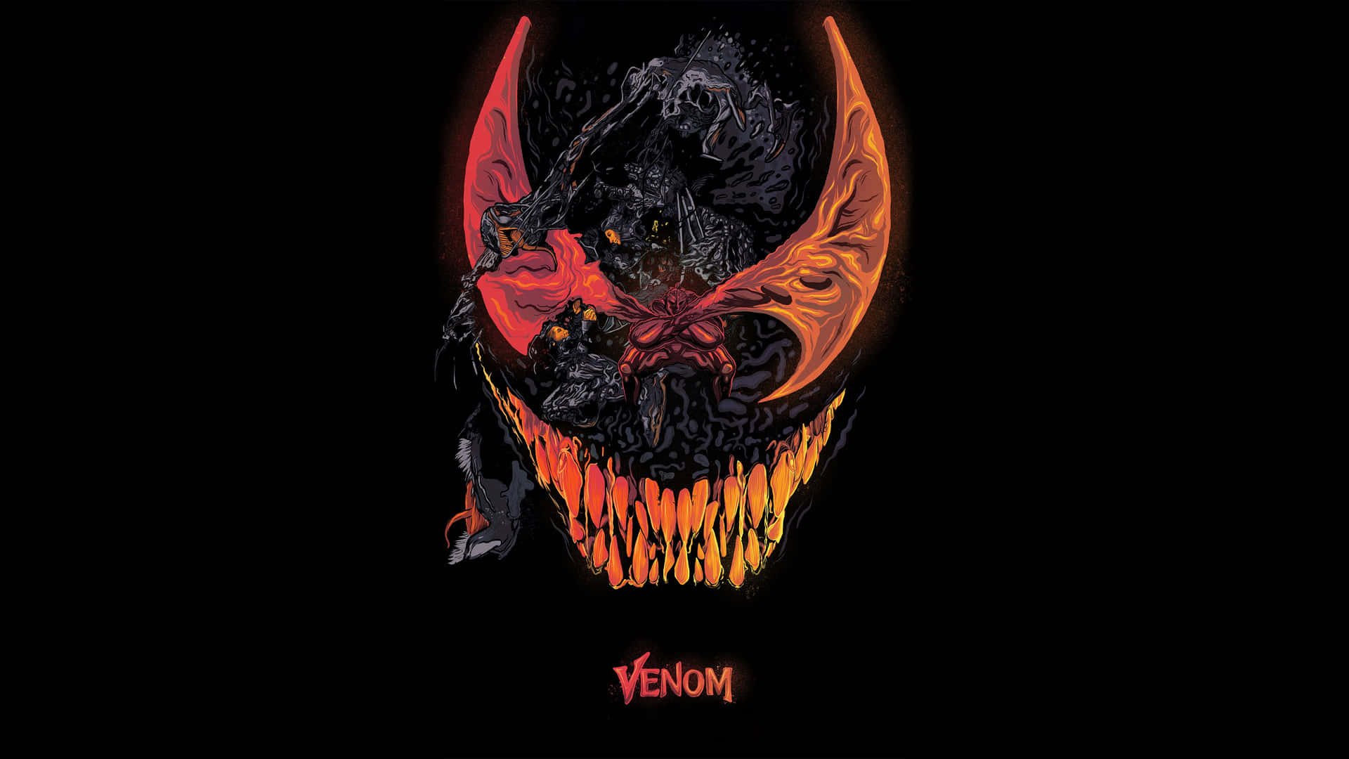 Intense Abstrakt Venom Illustration Wallpaper