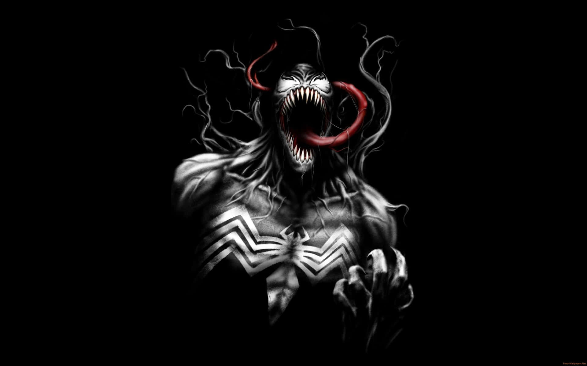 Et blændende abstrakt illustration af Venom Wallpaper