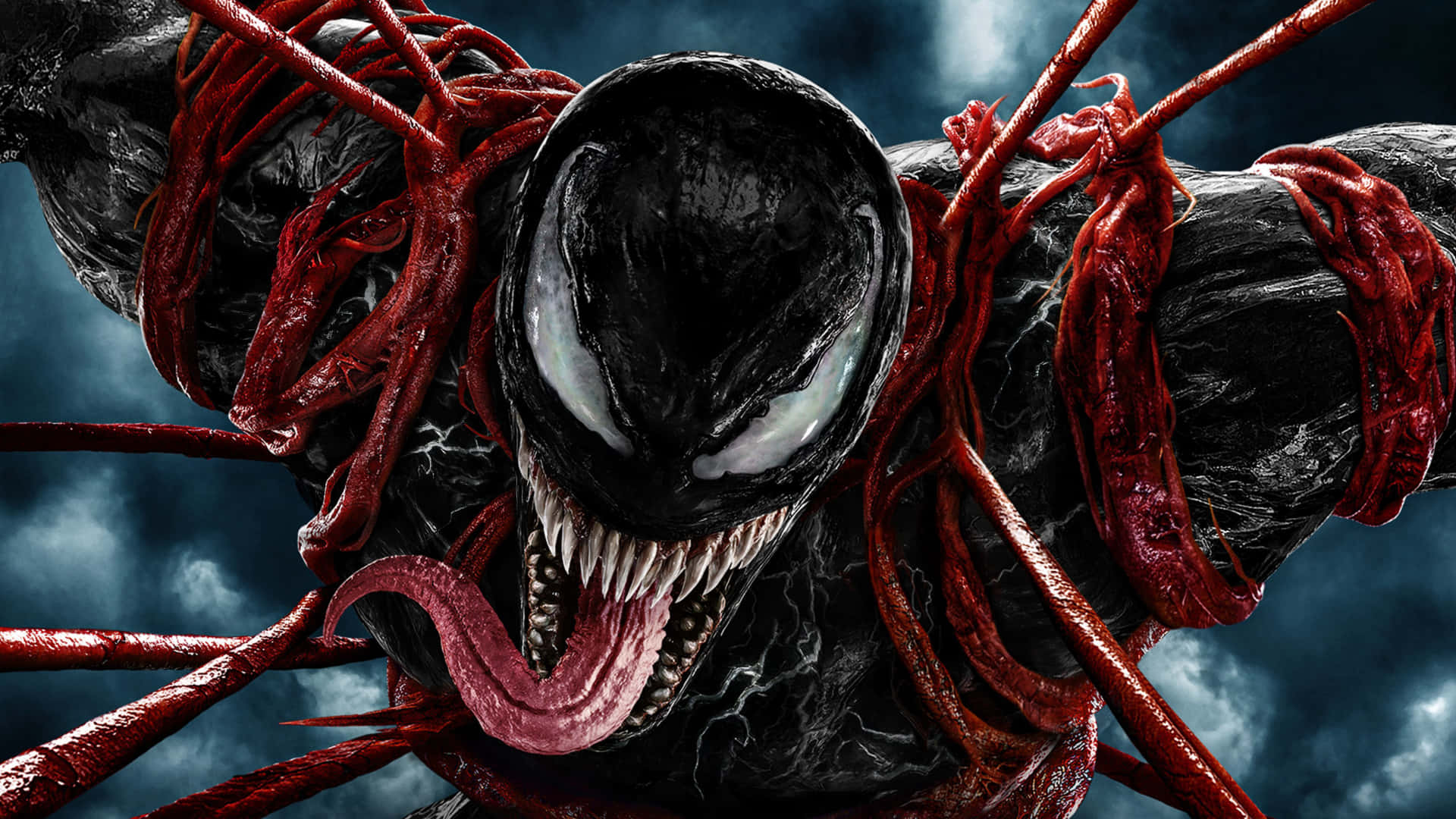 Venom Enchaîné Par Des Filaments Rouges Fond d'écran