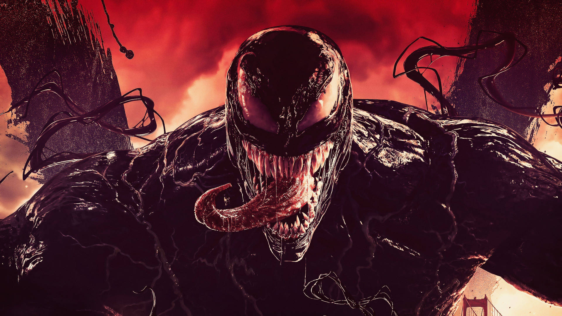 Carnage går sammen med Venom for at danne et dødeligt makkerpar. Wallpaper