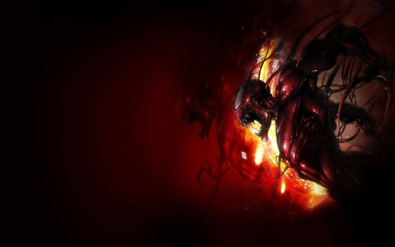 scapeMarvels Venom og Carnage ødelægger bybilledet Wallpaper