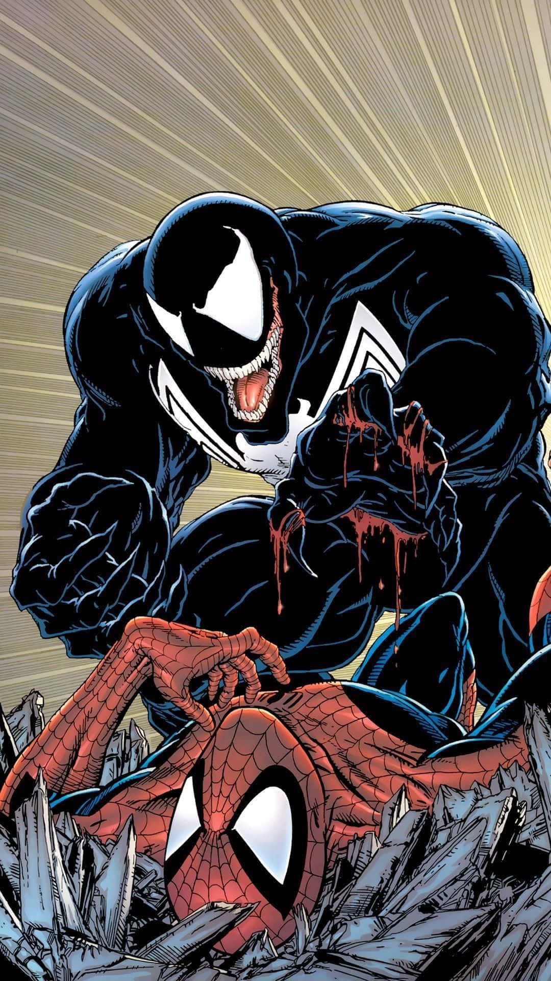 Venom Unleashed in striking comic book artwork Wallpaper