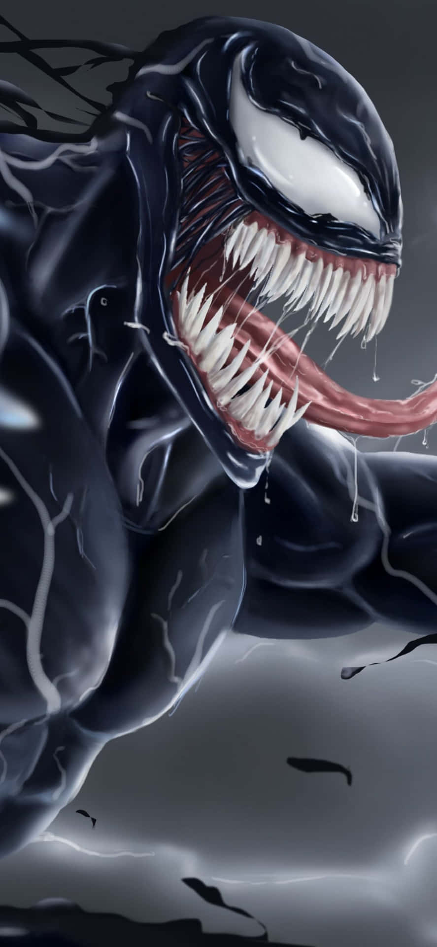Epic Venom Face-off in Comic Style Wallpaper